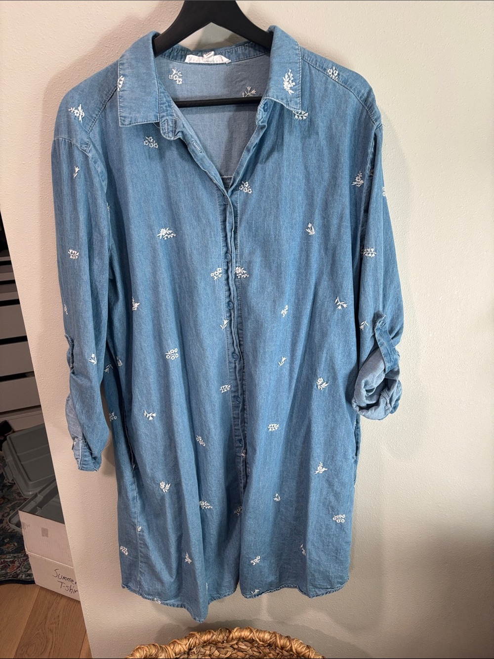 Jane and Delancey Light Blue Embroidered Denim Shirt
